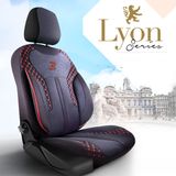 Prevleke za avtomobilske sedeže za Citroen Berlingo (II) 2008-2018 LYON_Rdeča 2+3