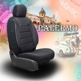 Prevleke za avtomobilske sedeže za Kia Rio (I) 1999-2005 PALERMO_Črno-siva 2+3