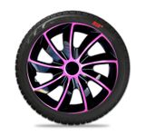 Hubcaps Fiat Quad 15&quot; Pink &amp; Black 4 kosi