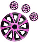 Hubcaps Citroen Draco CS 15&quot; Pink &amp; Black 4 kosi