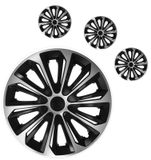 Hubcaps Strong 15&quot; Silver &amp; Black 4 kosi