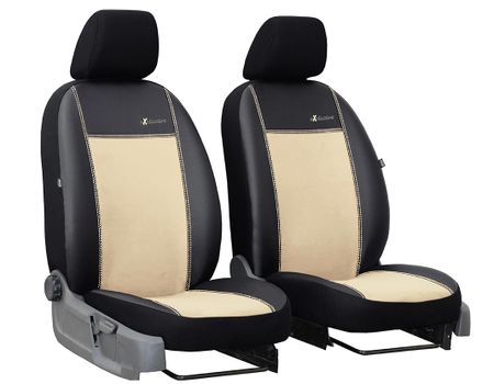 Prevleke za avtomobile za Dacia Logan (II) 2012-2020 Exclusive Alcantara - Bež 1+1, spredaj