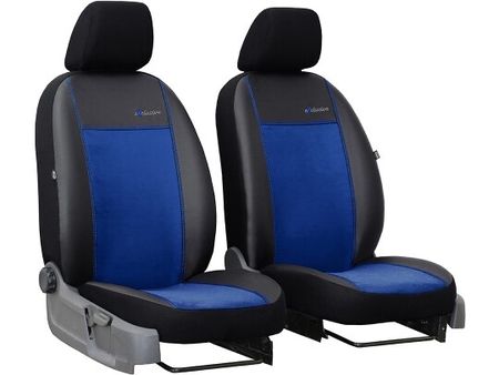 Prevleke za avtomobile za Dacia Logan (II) 2012-2020 Exclusive Alcantara - Modra 1+1, spredaj