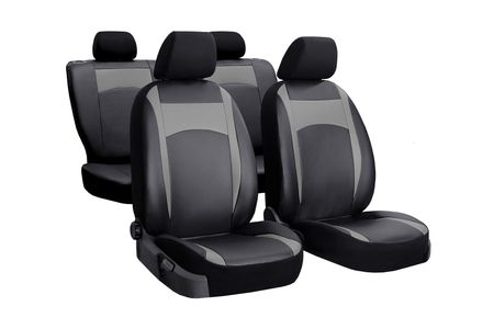 Prevleke za avtomobilske sedeže za Fiat Punto (Evo) 2010-2011 Design Leather siva 2+3