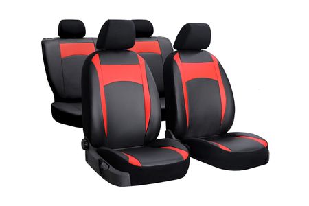 Prevleke za avtomobilske sedeže za Kia Carens (II) 2006-2012 Design Leather rdeča 2+3