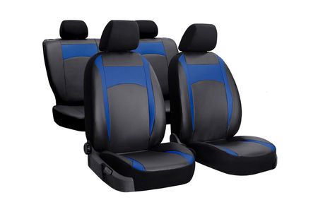 Prevleke za avtomobilske sedeže za Kia Rio (IV) 2017-> Design Leather modra 2+3