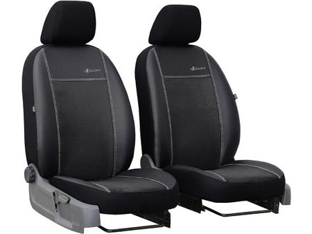 Prevleke za avtomobile za Mitsubishi L-200 (I) 1378-1986 Exclusive Alcantara - Črna 1+1, spredaj